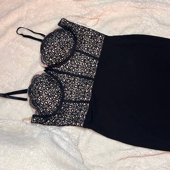 Mini Black corset Dress  size L - Picture 5 of 7